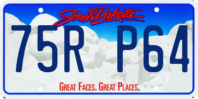 SD license plate 75RP64