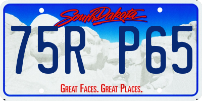 SD license plate 75RP65