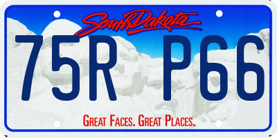 SD license plate 75RP66