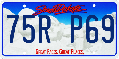 SD license plate 75RP69
