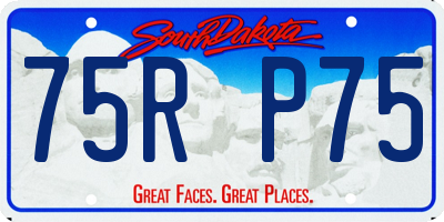 SD license plate 75RP75