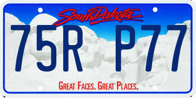 SD license plate 75RP77