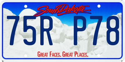 SD license plate 75RP78