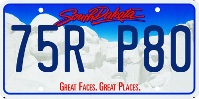 SD license plate 75RP80