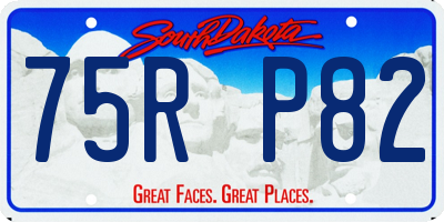SD license plate 75RP82