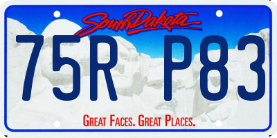 SD license plate 75RP83