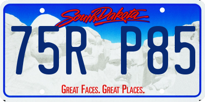 SD license plate 75RP85