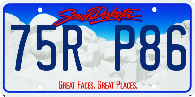 SD license plate 75RP86