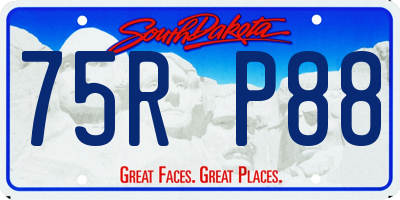SD license plate 75RP88