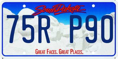 SD license plate 75RP90