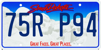 SD license plate 75RP94