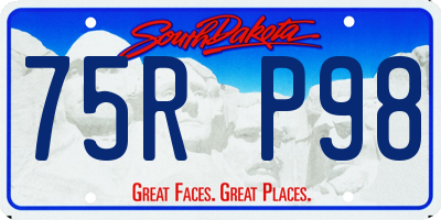 SD license plate 75RP98