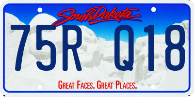 SD license plate 75RQ18
