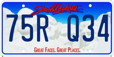 SD license plate 75RQ34