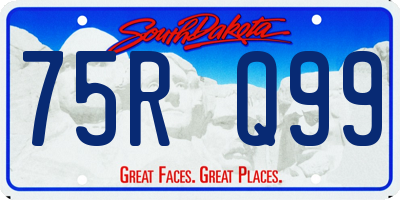 SD license plate 75RQ99