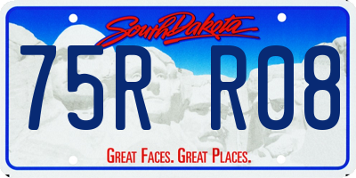 SD license plate 75RR08