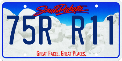 SD license plate 75RR11
