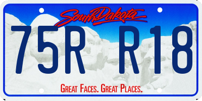 SD license plate 75RR18