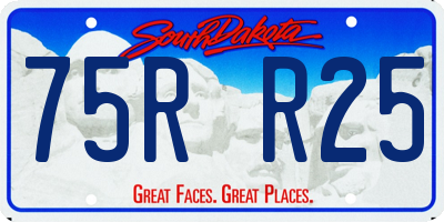 SD license plate 75RR25