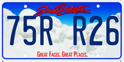 SD license plate 75RR26