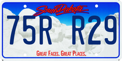 SD license plate 75RR29