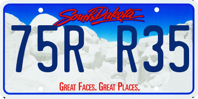 SD license plate 75RR35