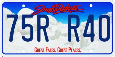 SD license plate 75RR40