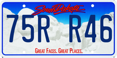 SD license plate 75RR46