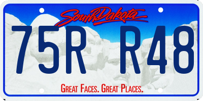 SD license plate 75RR48