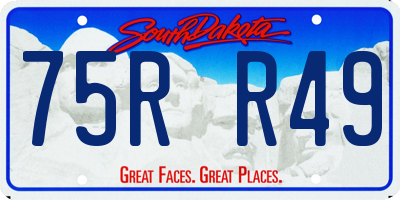 SD license plate 75RR49
