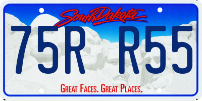 SD license plate 75RR55