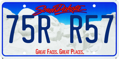SD license plate 75RR57