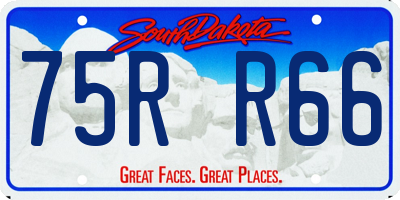 SD license plate 75RR66