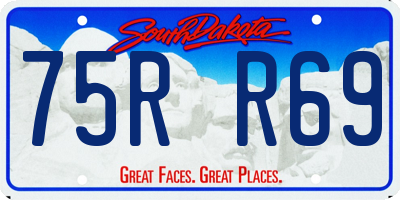 SD license plate 75RR69