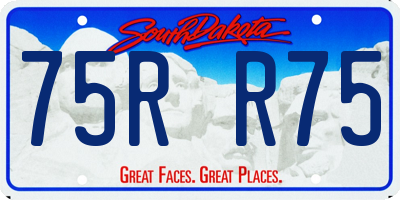 SD license plate 75RR75