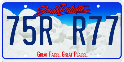 SD license plate 75RR77