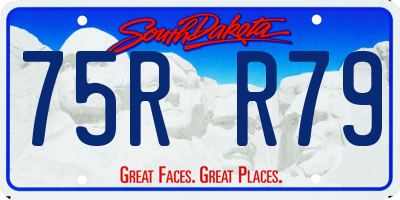 SD license plate 75RR79