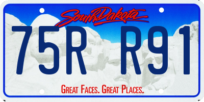 SD license plate 75RR91