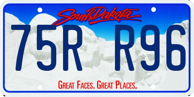 SD license plate 75RR96