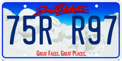SD license plate 75RR97