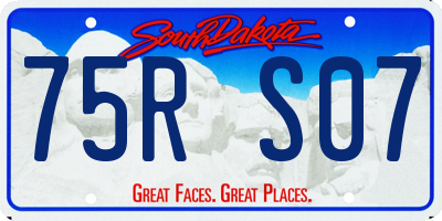 SD license plate 75RS07