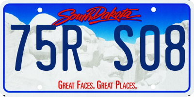 SD license plate 75RS08