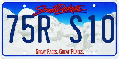 SD license plate 75RS10