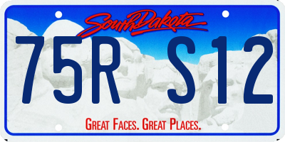 SD license plate 75RS12
