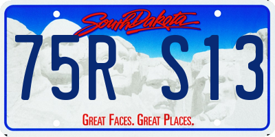 SD license plate 75RS13