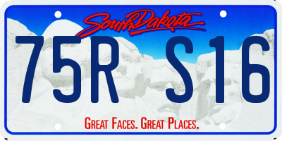 SD license plate 75RS16
