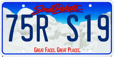 SD license plate 75RS19