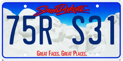 SD license plate 75RS31