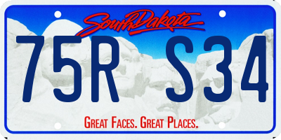 SD license plate 75RS34