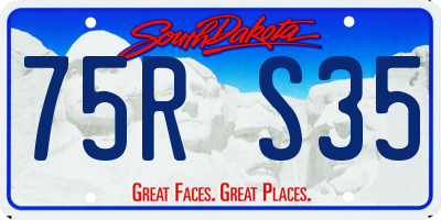 SD license plate 75RS35